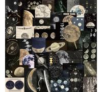 Lot de 50 feuilles d'autocollants planètes, fournitures de papeterie, scrapbooking, papeterie rétro décorative pour journal, planète, simple, esthétique, imperméable