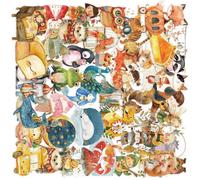 Lot de 50 feuilles d'autocollants pour bagages, scrapbooking, récompense, conte de fées, aquarelle, esthétique, décoration pour téléphone