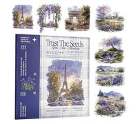 Lot de 50 feuilles d'autocollants pour scrapbooking Kraeoke - Saison - Autocollants Washi - Pour printemps, été, automne, hiver - Accessoires de scrapbooking pour album photo, bullet journal