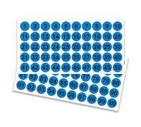 Lot de 50 feuilles d'autocollants ronds numérotés pour classification et organisation 25 mm Chiffres 1 à 100 Numérotation facile à utiliser