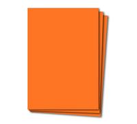 Lot de 50 feuilles de carton de bricolage DIN A4, orange, 240 g/m², 21 x 29,7 cm, à bricoler, pour album photo, carte de menu, imprimable, bricolage créatif