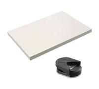 Lot de 50 Feuilles de Carton Ivoire, et un Arrondisseur d'Angle,250g,Papier de Couleur Crème,Carton Photo DIN A4, pour Peinture, Fabrication de Cartes, Invitations, Scrapbooking
