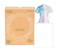 Lot de 50 feuilles de lessive solubles dans l'eau - Dissolution rapide - Pour linge frais et peau sensible - Voyage, université, dortoir, appartement, voyage d'affaires, camping, vacances