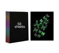 Lot de 50 feuilles de papier à gratter phosphorescentes - Format A4 - Gravure et marquage laser - Papier d'art lumineux - Coffret cadeau créatif