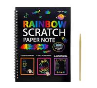 Lot de 50 feuilles de papier à gratter pour la pratique de la motricité fine, livret de création avec bois inclus, fournitures d'artisanat pour , support artistique pour œuvres d'art à la
