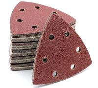 Lot de 50 feuilles de papier abrasif à velcro triangulaire, 93 x 93 mm, pour ponceuse Delta Bosch PDA 100 120 180 PDA 180 E 240 E GDA 280 E (50 pièces P80)