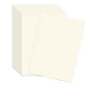 Lot de 50 feuilles de papier de couleur ivoire DIN A4 - Blanc naturel - 250 g/m² - Papier crème - Carton photo - Papier à découper - Pour bricolage - Album photo - Carte de menu - Imprimable -
