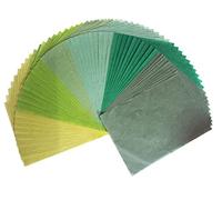 Lot de 50 feuilles de papier de mûrier - Couleurs unies - Motif origami - Pour loisirs créatifs - Fabrication de cartes japonaises - Vert