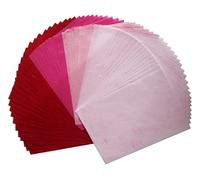 Lot de 50 feuilles de papier de mûrier - Couleurs unies - Motif origami - Pour loisirs créatifs - Fabrication de cartes japonaises Washi - Rose
