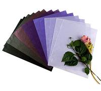 Lot de 50 feuilles de papier de mûrier de couleurs unies - Motif origami - Pour loisirs créatifs - Fabrication de cartes japonaises - Violet
