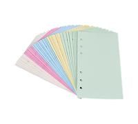 Lot de 50 feuilles de papier ligné coloré A5 perforé à 6 trous, 5 couleurs, 50 feuilles/100 pages