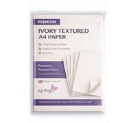 Lot de 50 feuilles de papier martelé, ivoire, format A4, 120 g/m², pour imprimantes à jet d'encre et laser