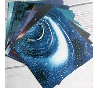 Lot de 50 feuilles de papier origami double face pour le découpage et les loisirs créatifs Motif nuit étoilée 20 x 20 cm