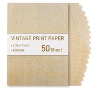 Lot de 50 feuilles de papier parchemin vintage A4 pour travaux manuels, papier parchemin, certificat 100 g/m², papier A4 pour imprimante, papier papyrus fait à la main pour l'écriture artisanale