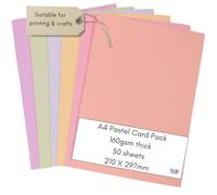 Lot de 50 feuilles de papier pastel A4 160 g/m² - 6 nuances, pour imprimante et photocopieur