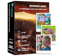 Lot de 50 feuilles de papier photo brillant pour imprimante jet d'encre et laser A4 120 g/m² double face pour imprimante Canon HP Epson