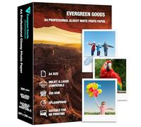 Lot de 50 feuilles de papier photo brillant pour imprimante jet d'encre et laser A4 - 200 g/m² - Impression recto-verso - Pour imprimante Canon HP Epson