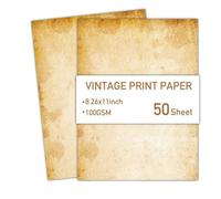 Lot de 50 feuilles de papier rétro A 4 lettres imprimées double face pour écrire des lettres