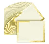 Lot de 50 feuilles de papier vierge pour certificat, bordure métallisée, compatible avec imprimante 28 x 21,6 cm