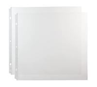 Lot de 50 feuilles de rechange pour scrapbooking, 30,5 x 30,5 cm, pochettes de protection, protège-pages pour livres de mémoire, perforées, matériau plastique durable (transparent, 0,16 mm