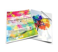 Lot de 50 feuilles de vinyle brillant A4 imperméables et métallisées argentées nacrées - Impression haute résolution