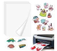 Lot de 50 feuilles d'étiquettes autocollantes en vinyle mat - Format A4 - Pour imprimante jet d'encre et laser - Blanc - 297 x 210 mm