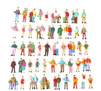 Lot de 50 figurines aléatoires en plastique à l'échelle 1:87 pour les trains architecturaux, les petites personnes assises et debout pour les scènes miniatures
