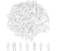 Lot de 50 figurines blanches non peintes - Différentes figurines debout - Passants H0 1:50 - Différentes poses - Personnages miniatures - Figurine pour projet de planification architecturale -
