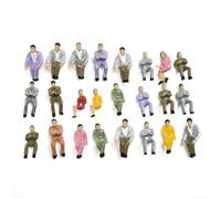 Lot de 50 figurines de gare en plastique peint à l'échelle 1:50 pour décoration de scène ferroviaire, personnes assises multicolores