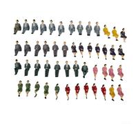 Lot de 50 figurines de personnes assises à l'échelle 1:32 en plastique pour modélisme, scènes miniatures