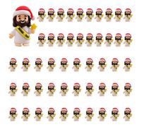 Lot de 50 figurines Little Jésus - Design original - Mini figurines de Je-sus en vrac - Petites figurines de Pâques à cacher et à chercher à l'école du dimanche - Cadeau religieux - Jaune