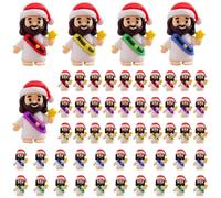 Lot de 50 figurines Little Jésus, Jésus vous aime au design original, mini figurines de Je-sus en vrac pour Pâques à cacher et à chercher l'école du dimanche pour fête religieuse à partager cadeaux