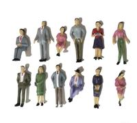 Lot de 50 figurines miniatures en plastique 1:32, modèles assis et debout pour ensembles de train de calibre 1, décoration de plate-forme et de scène de rue, pièces de disposition ferroviaire