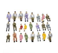 Lot de 50 figurines peintes 1:50 pour trains miniatures à l'échelle tous les passagers assis, personnes de modélisme assises pour table de sable
