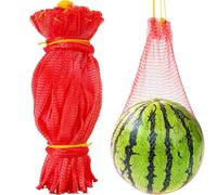 Lot de 50 filets à pastèque, 50,8 cm, sacs en maille d'oignon rouge, sacs réutilisables à suspendre avec cordon de serrage pour treillis vertical