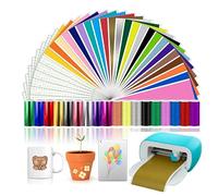 Lot de 50 films de traceur en vinyle intelligent permanent pour Cricut Joy, Smart Adhesive Vinyl avec Smart Metallic Vinyle à paillettes Film de traceur autocollant Film de transfert pour bricolage