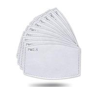 Lot de 50 filtres à charbon actif, tissu non tissé avec 5 couches de protection remplaçables P-M 2,5 pour femmes, hommes et enfants