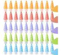 Lot de 50 flacons de poudre colorée en silicone pour sapin de Noël de 90 ml pré-remplis + 60 g de poudre Holi non toxique (total 3 kg), 5 couleurs assorties pour Color Wars, événements de plage - Sans