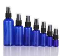 Lot de 50 flacons rechargeables vides en plastique bleu à brume fine for désinfectant à l'alcool(50ml)