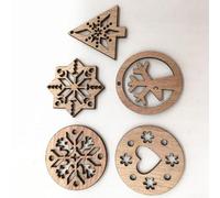 Lot de 50 flocons de neige en bois pour décoration de vacances, décorations créatives, parfaits pour Noël et travaux manuels