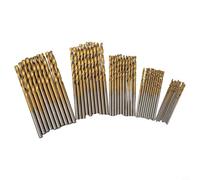 Lot de 50 forets HSS traités thermiquement pour métal, maçonnerie, bois et plastique, accessoires de perçage de qualité professionnelle pour projets de bricolage et réparations