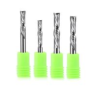 Lot de 50 fraises à bout en carbure monobloc, coupe verticale, tige de 3,175 mm, 4 mm, hélicoïdales, à deux cannelures, à compression, CNC(50P 3.175x17x38L)
