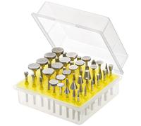 Lot de 50 fraises diamantées compatibles avec les embouts de ponçage Dremel Rotary Tool Accessoires, tige de 3 mm pour pierre, meulage, polissage, verre, céramique, sculpture, perçage