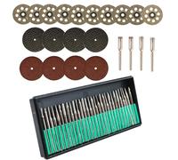 Lot de 50 fraises diamantées de polissage pour Dremel, outils rotatifs, accessoires de meulage avec tige de 0,3 cm pour sculpter, couper, meuler, polir, verre, bijoux