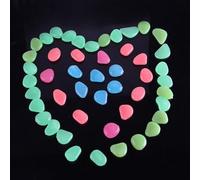 Lot de 50 galets en résine pour aquarium et jardin - Marbre plat - 50 ou 100 pièces - Brillent longtemps après avoir été au soleil pendant des heures (50 pièces, vert)