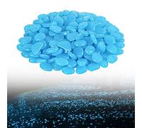 Lot de 50 galets pour aquarium, pierres décoratives, jardin, aquarium, jardinière, allée, revêtement de couleur bleu