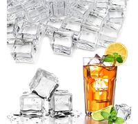 Lot de 50 glaçons carrés écrasés artificiels en cristal acrylique pour remplissage de vase, décoration de table, décoration de fête, présentation de nourriture, loisirs créatifs (carrés de 25 mm)