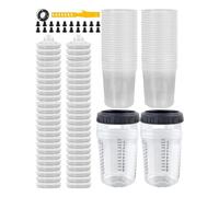 Lot de 50 gobelets jetables de peinture avec graduation et couvercle, design anti-fuite | Verre doseur pour liquides, peintures, pigments, cuisine, réparation automobile, kit de modélisme, bricolage
