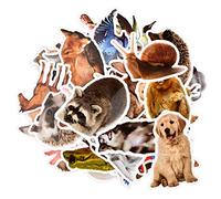 Lot de 50 Gommettes Animaux pour Enfants, Gommettes Autocollantes pour Garçons Filles Bébé, Gomettes Imperméables pour Récompenses, Sacs de Fête, Scrapbooking, Ordinateur Portable, Bouteille d'eau