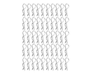 Lot de 50 goupilles de fixation RC, 24,3mm/0,96 po Goupille élastique courbée pour coque RC type R légère Bague de retenue goupille de fixation coque RC pour voiture RC à l'échelle 1/10 1/12 et 1/16